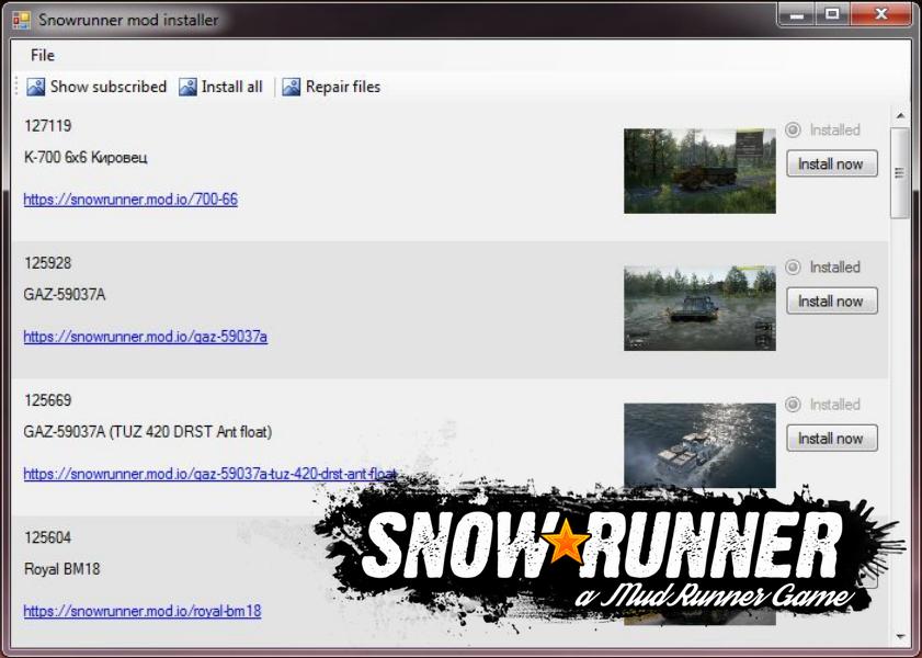 Snowrunner codex mod installer как пользоваться